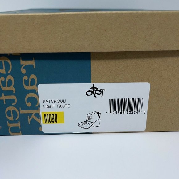 OTBT Womens Patchouli Taupe Open Toe Leather Stacked Sandals Heels Shoes 9 New - Picture 12 of 12